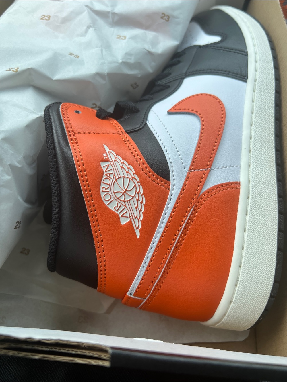 Jordan Men's High Top Sneakers - Orange/White/Black